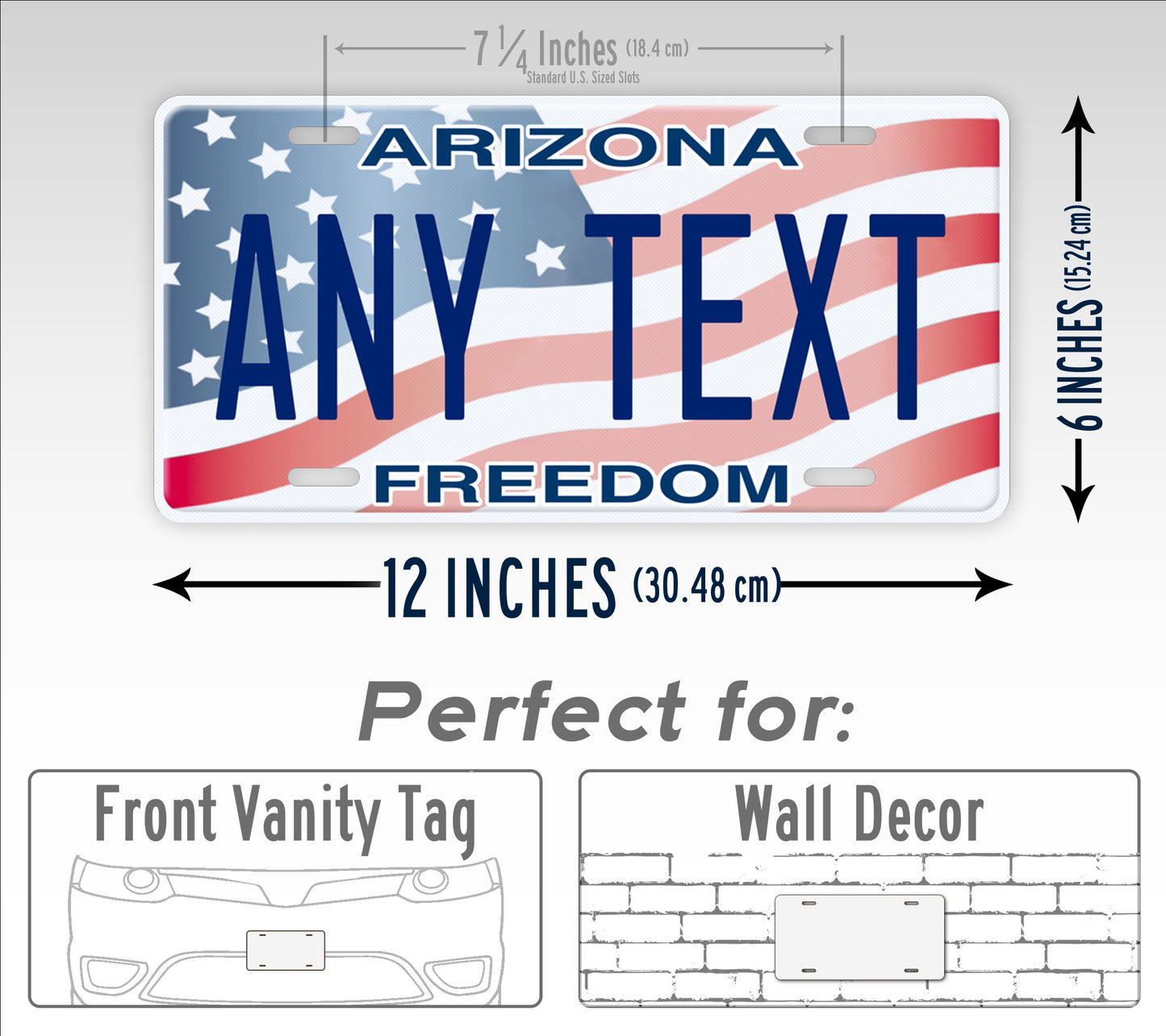 Personalized Arizona Freedom Optional State License Plate