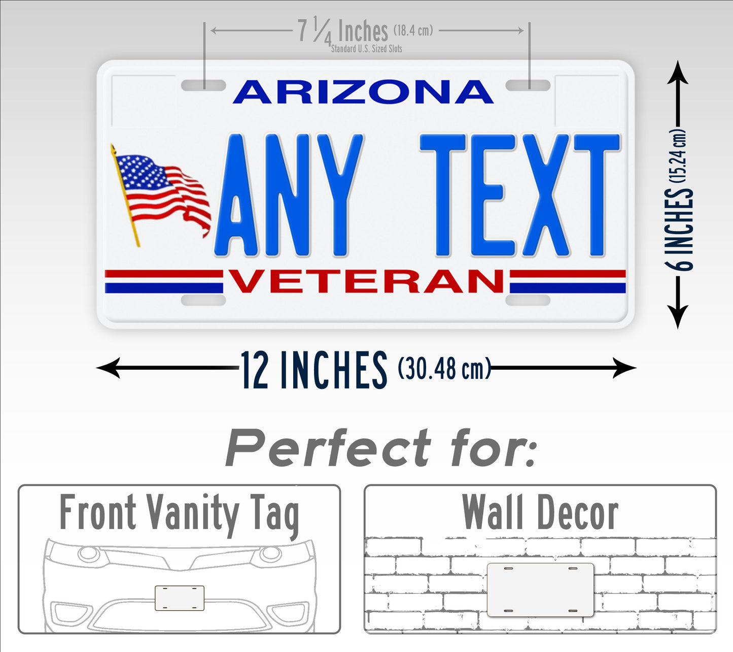 Personalized Arizona Veteran Custom State License Plate