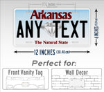 Personalized Arkansas State License Plate
