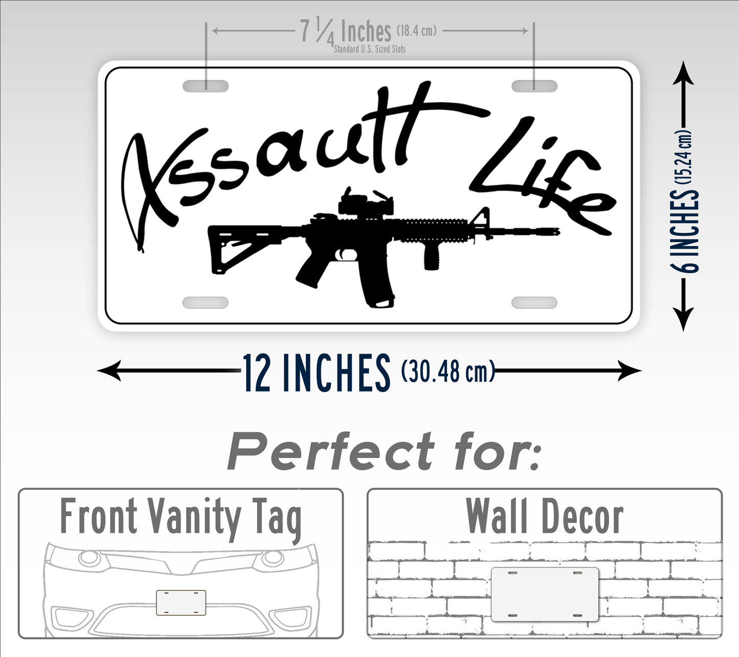 Assault Life AR15 Rifle License Plate