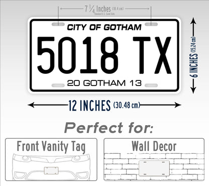 Batman Dark Night Rising Movie Prop License Plate City Of Gotham 5018