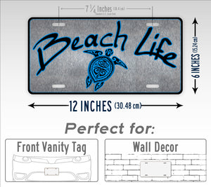 Beach Life Sea Turtle License Plate