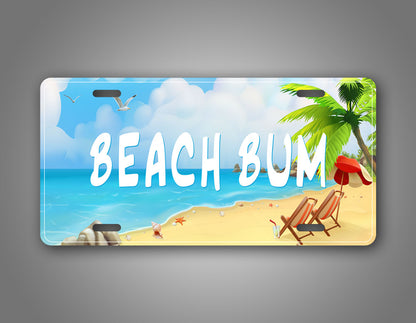 Beach Bum Novelty License Plate