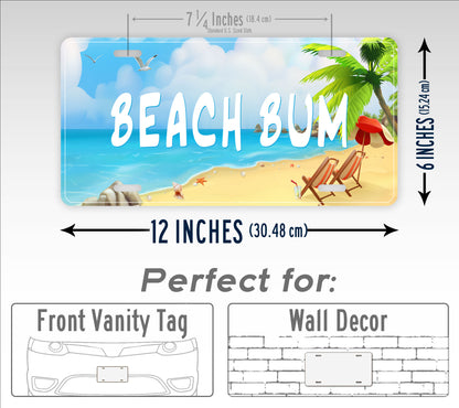 Beach Bum Novelty License Plate