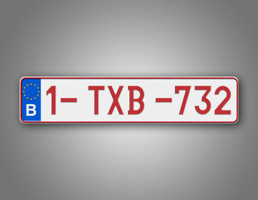 Personalized Belgium European Style License Plate