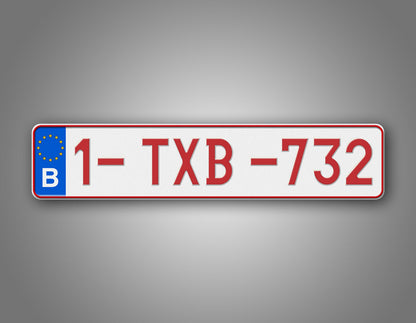 Personalized Belgium European Style License Plate