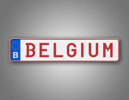 Personalized Belgium European Style License Plate