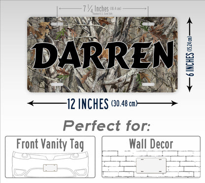 Personalized Camo Custom Name License Plate