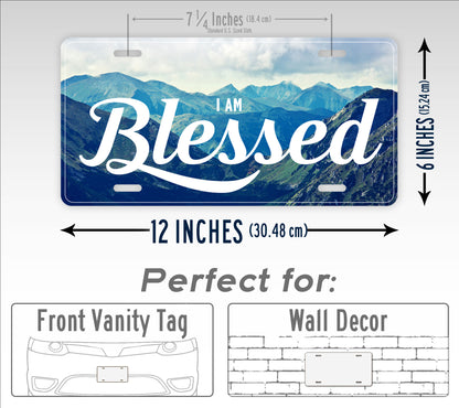 I Am Blessed Mountains Scene License Plate