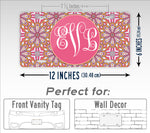 Customized Boho Chic Style Monogrammed License Plate