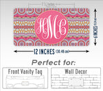 Customized Boho Chic Style Monogrammed License Plate