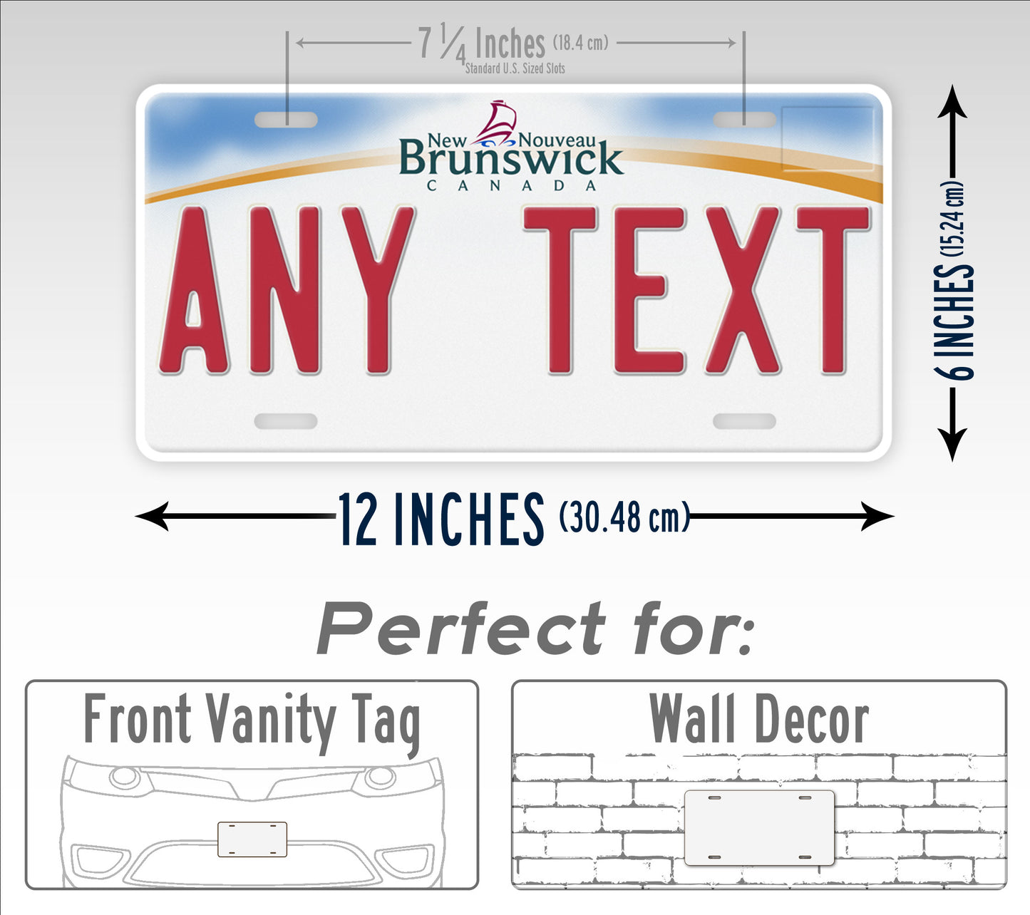 Personalized New Brunswick Canada Custom License Plate