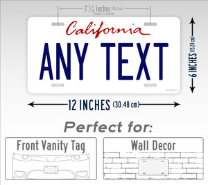 Personalized California State Replica Custom License Plate