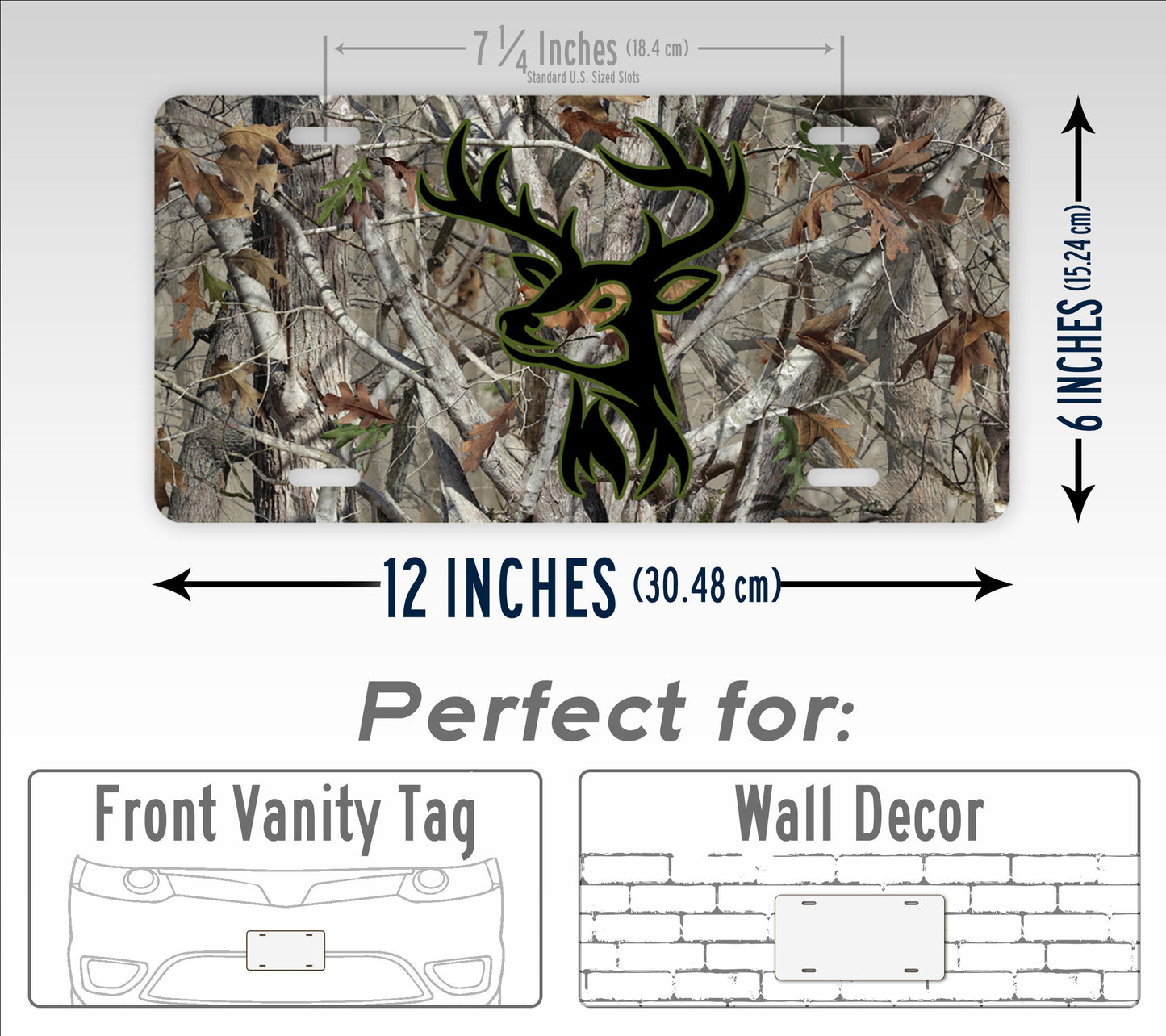 Deer Head Buck Silhouette License Plate