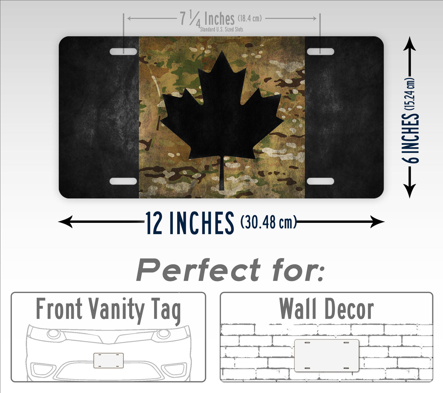 Camo Canadian Flag Maple Leaf License Plate