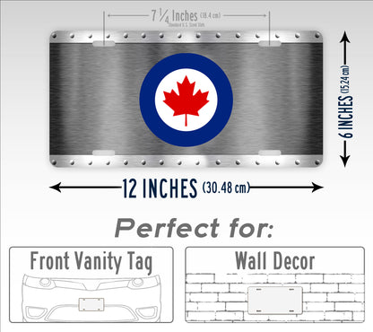 Canadian Air Force RCAF Roundel License Plate