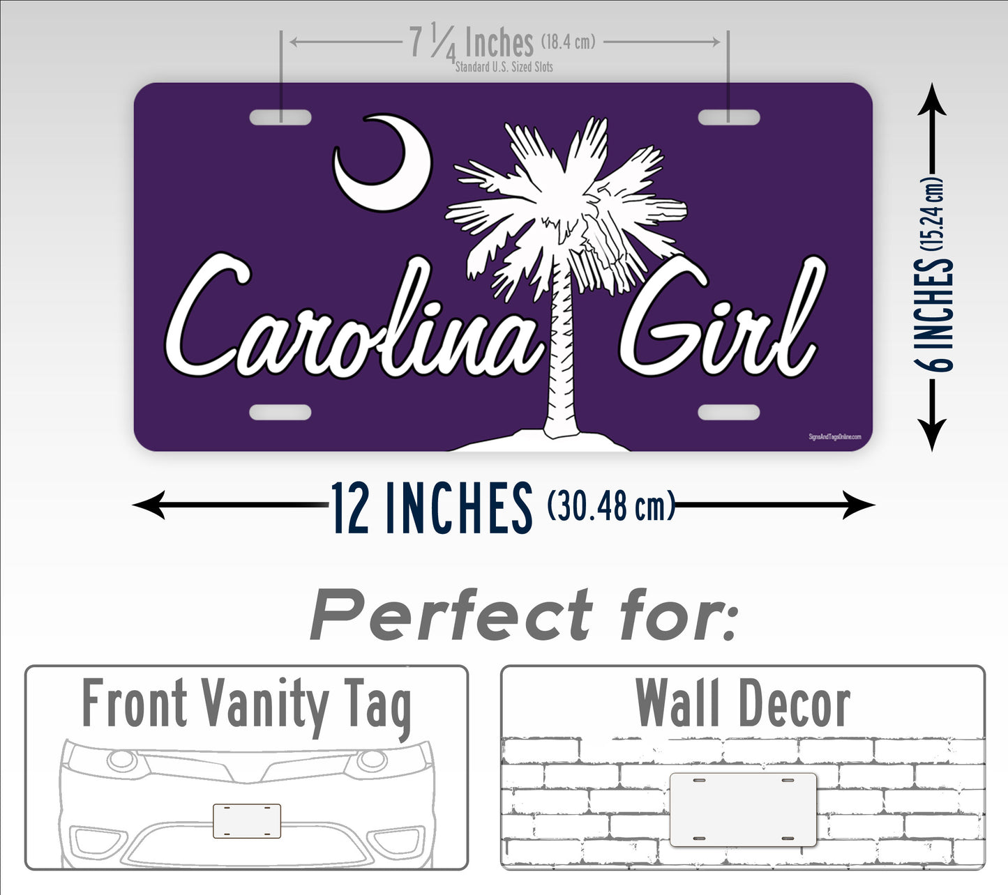 South Carolina Girl Palm Tree & Cresecent Moon License Plate