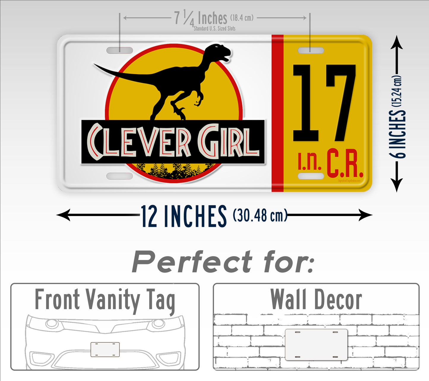 Custom Clever Girl Jeep Velociraptor License Plate