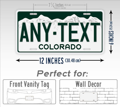 Personalized Current Colorado State License Plate