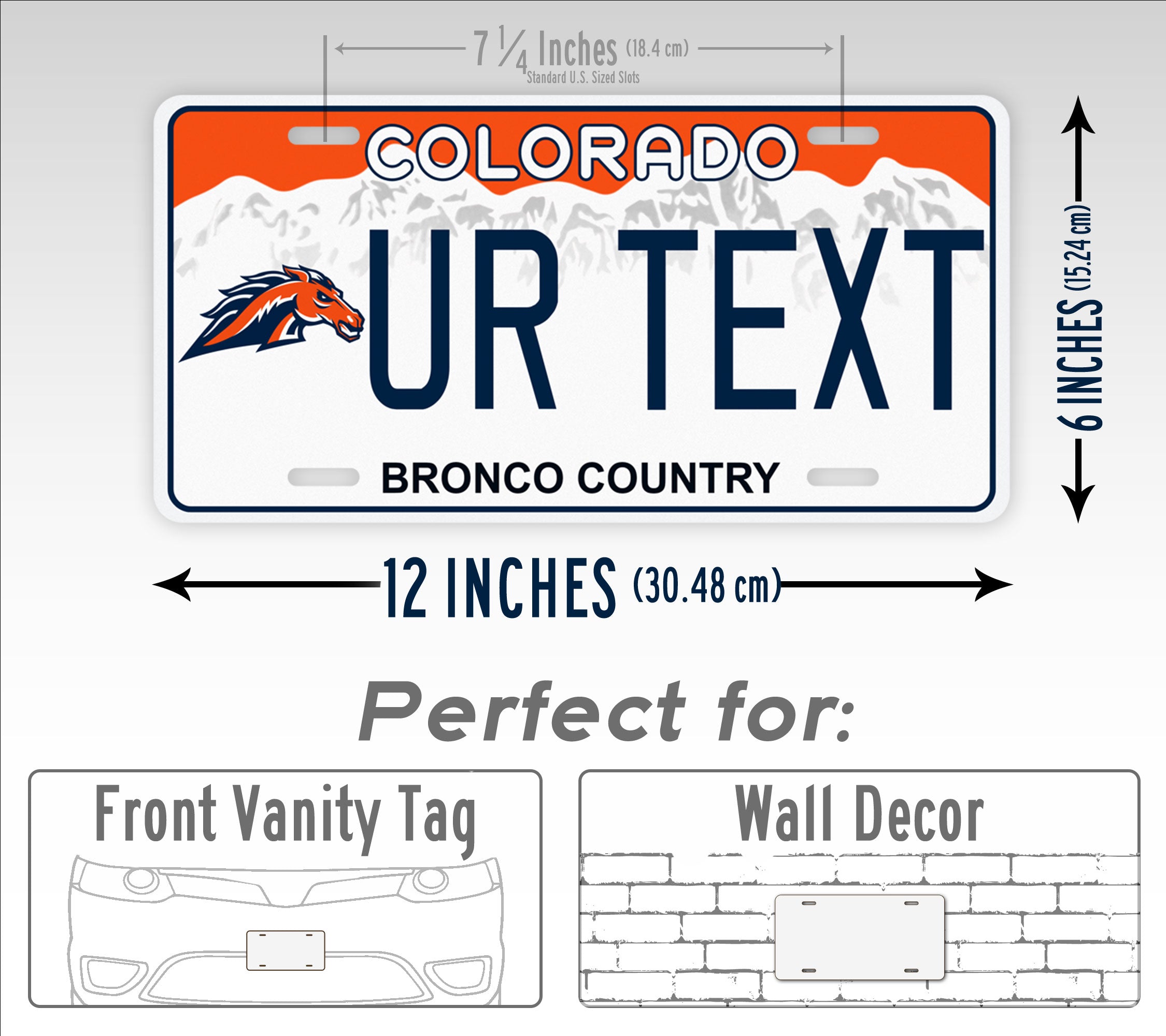 Personalized Colorado Broncos Football Custom License Plate