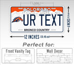 Personalized Colorado Broncos Football Custom License Plate