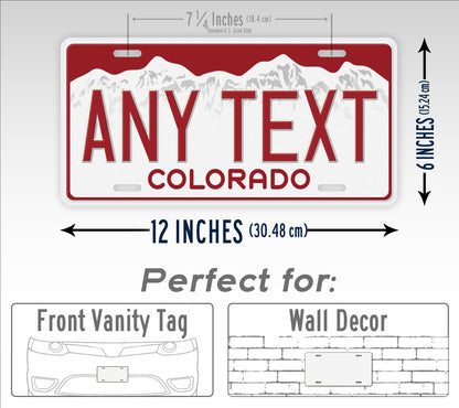 Personalized Red Colorado Custom License Plate