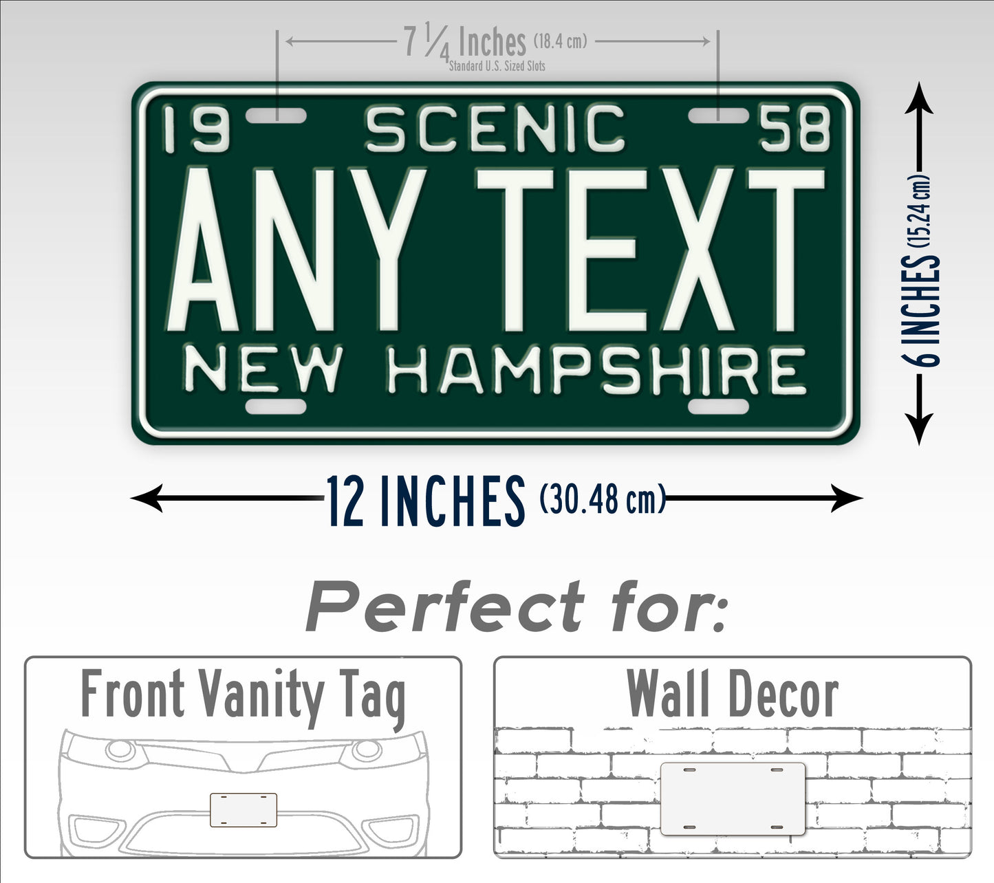 Personalized 1958 New Hampshire State Custom License Plate