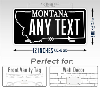 Personalized Black Montana State Custom License Plate