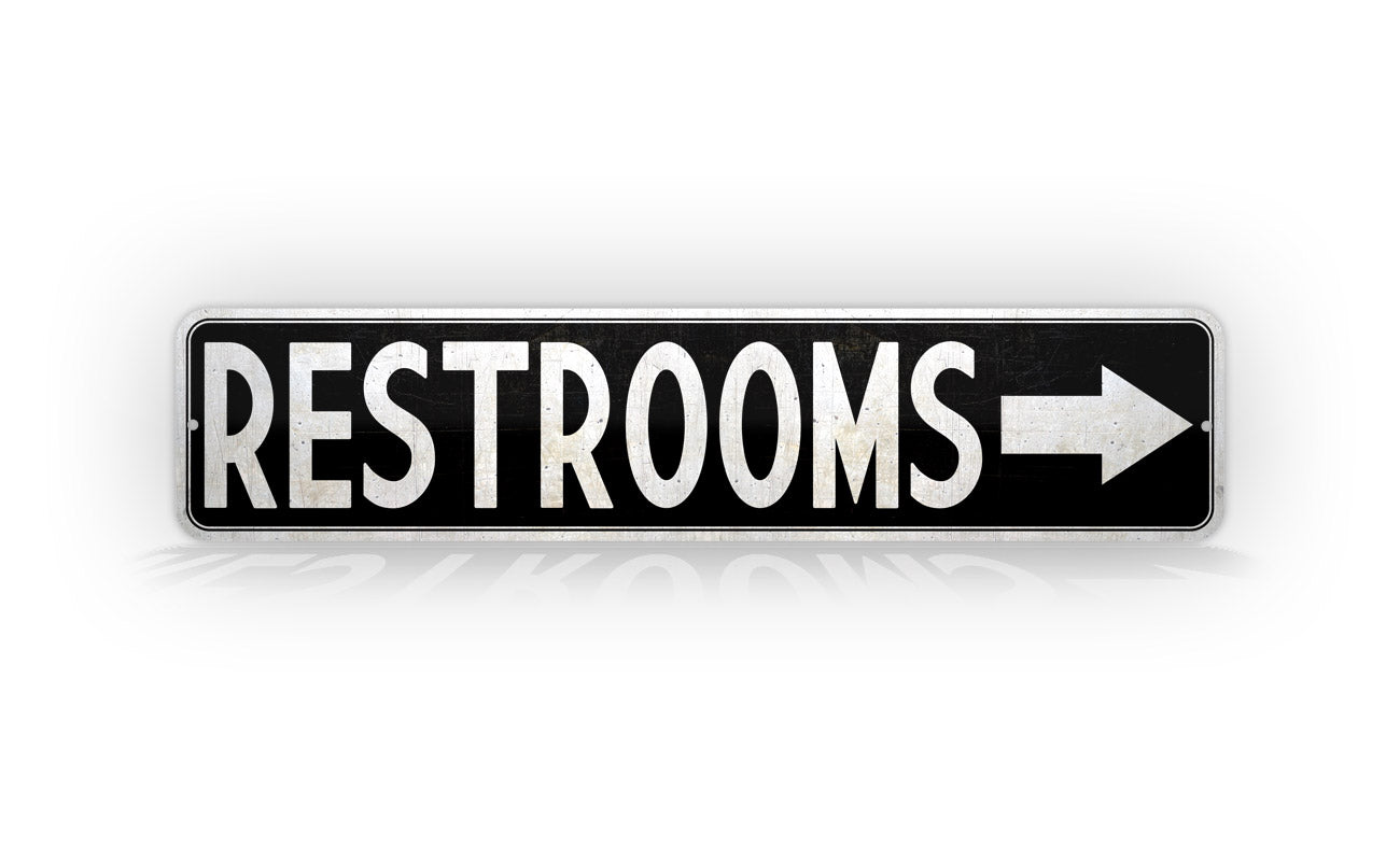Retro Style Restroom Sign