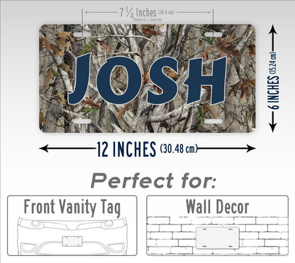 Personalized Camo Custom Name License Plate