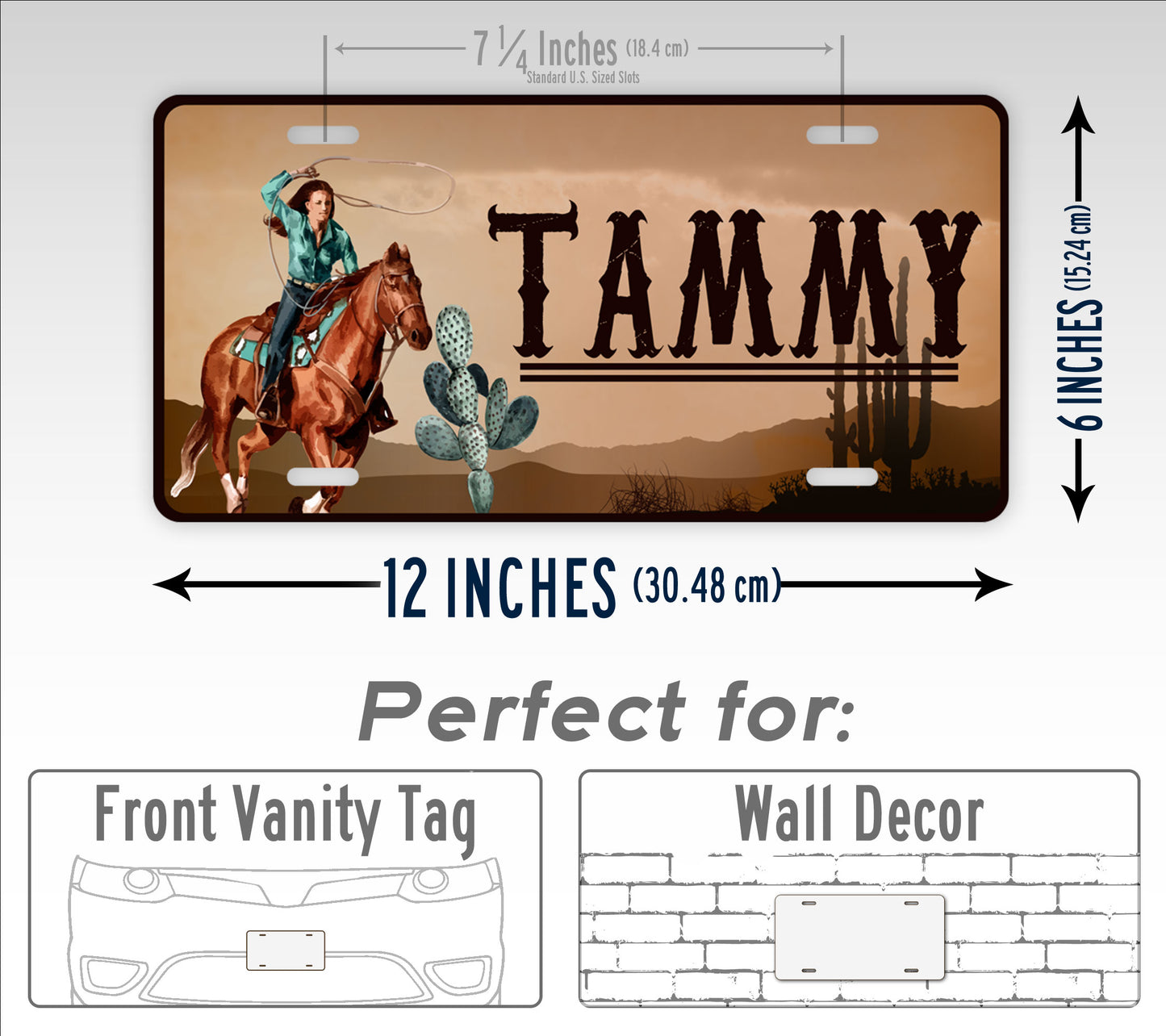 Personalized Western Cowboy or Cowgirl Horse License Plate