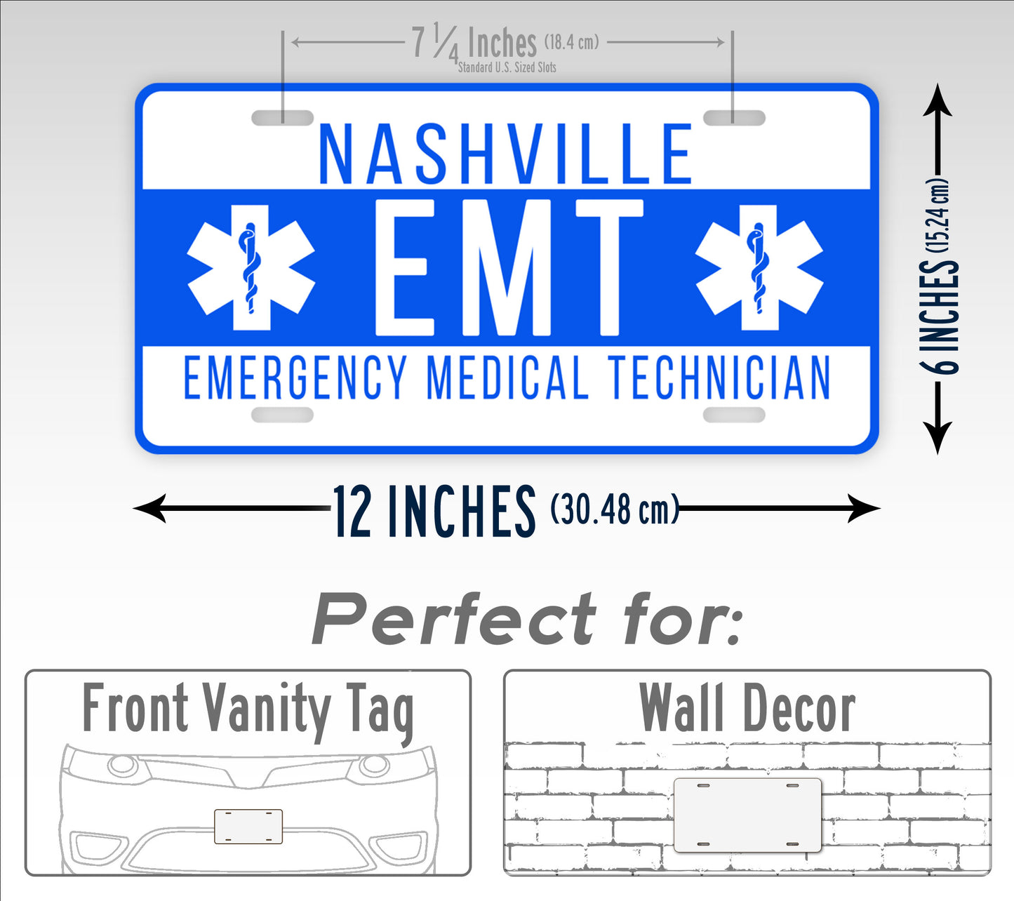 Personalized Emergency EMT Custom License Plate