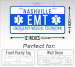 Personalized Emergency EMT Custom License Plate