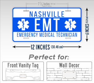 Personalized Emergency EMT Custom License Plate