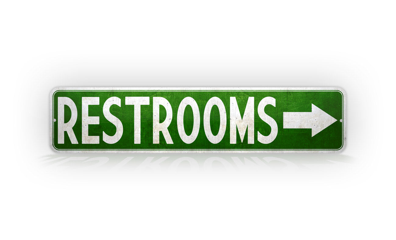 Retro Style Restroom Sign