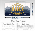 Personalized Name Hiker License Plate