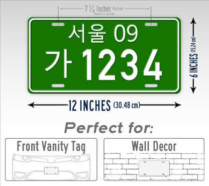 Personalized Korean Replica License Plate