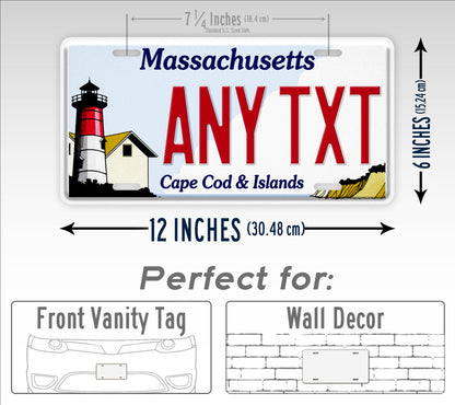 Custom Massachusetts Cape Cod & Islands Personalized License Plate