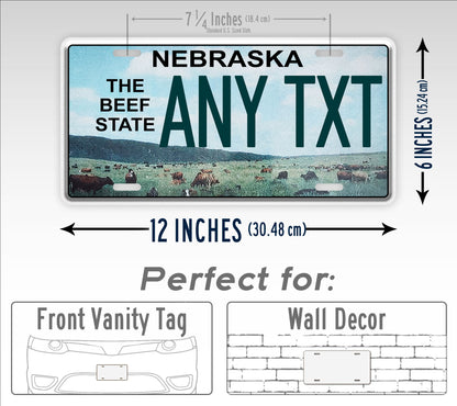 Custom Nebraska The Beef State Personalized License Plate