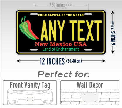 Personalized New Mexico "Chile Capital Of The World" State Custom License Plate