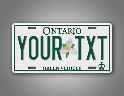 Custom Ontario Green Vehicle Personalized License Plate