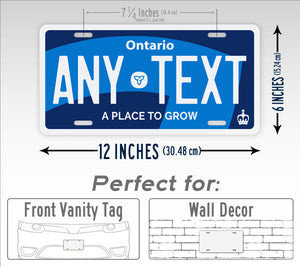 Personalized Ontario Canada Custom License Plate