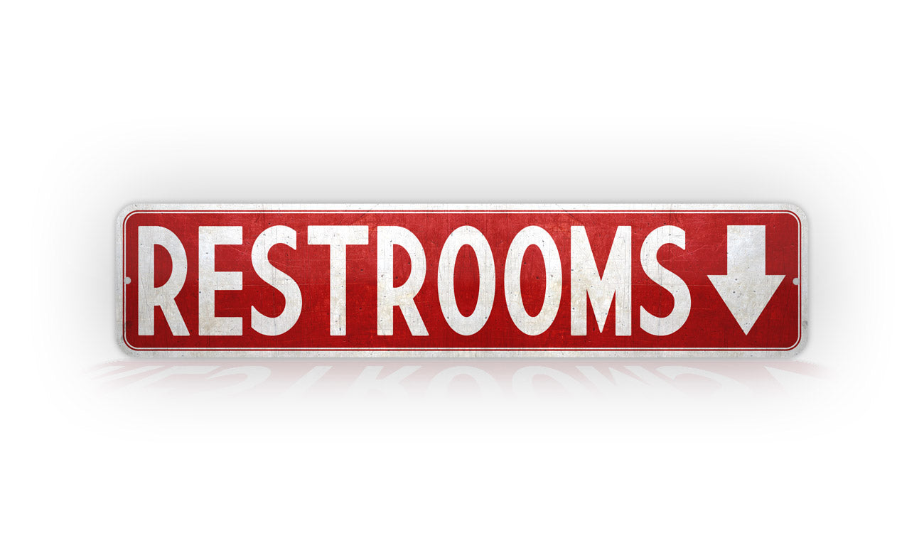 Retro Style Restroom Sign