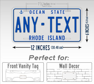 Personalized 1987-1996 Rhode Island State Custom License Plate
