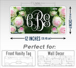 Personalized Photo-realistic Roses Monogram License Plate