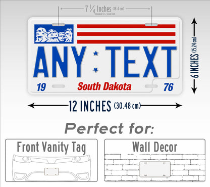 Personalized South Dakota "1976" State License Plate