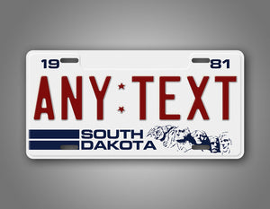 Custom Text 1981 1986 South Dakota License Plate