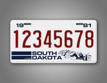 Custom Text 1981 1986 South Dakota License Plate