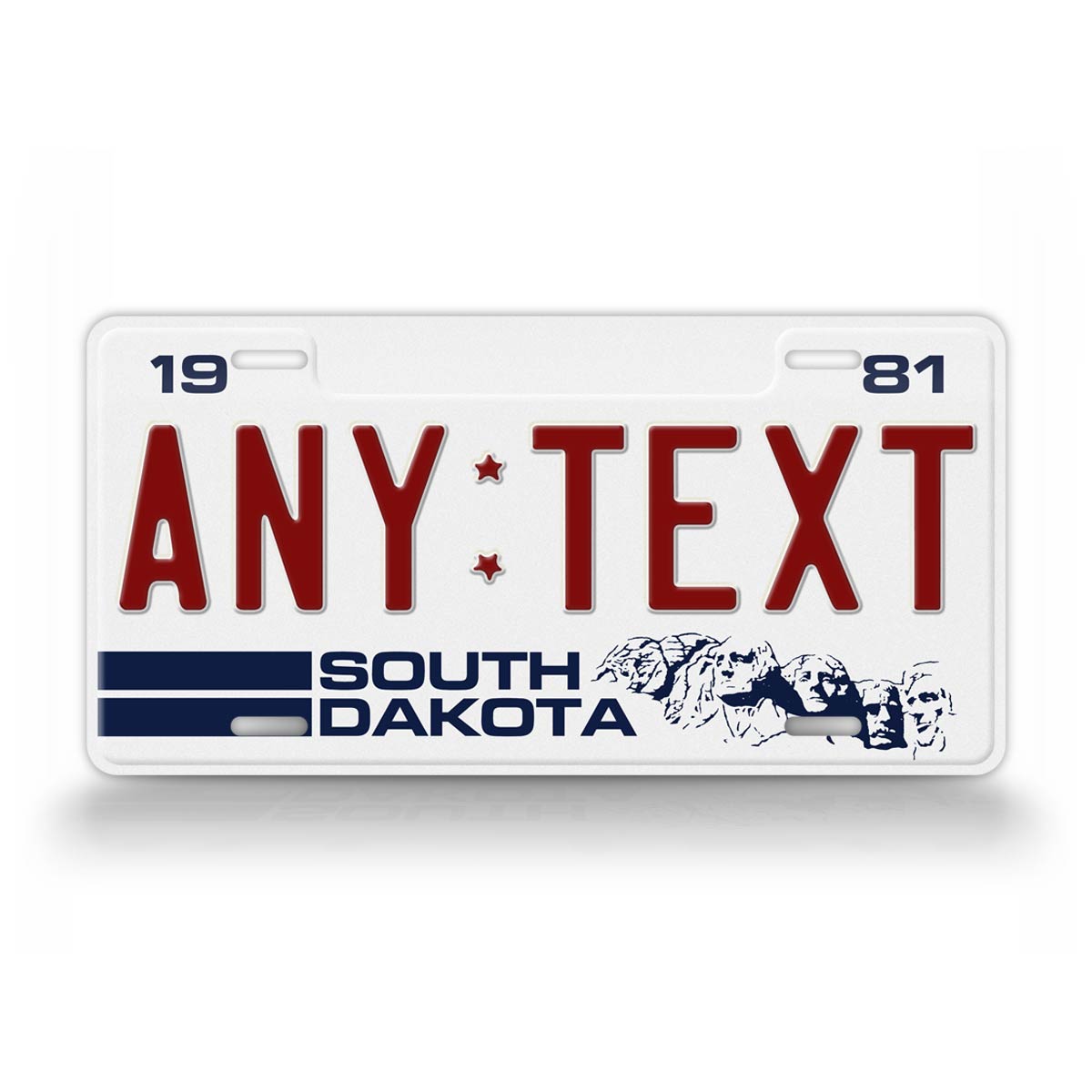 Custom Text 1981 1986 South Dakota License Plate