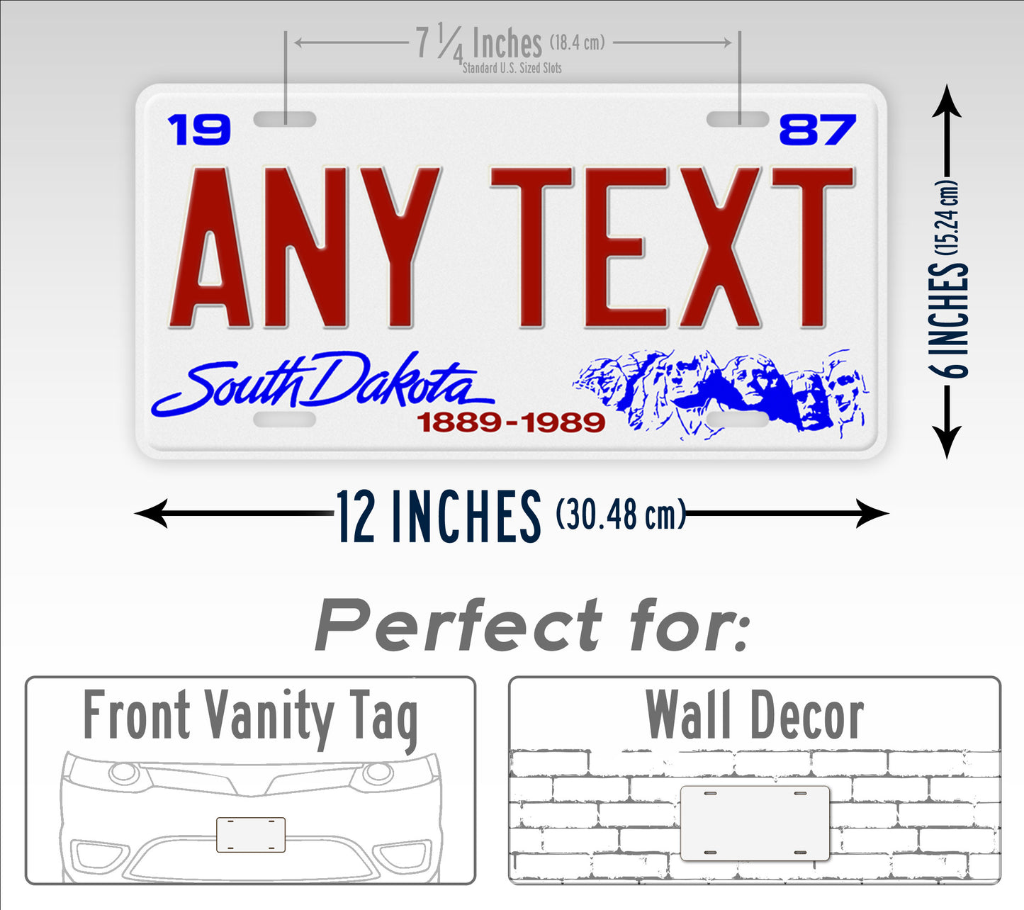 Custom 1987 1990 South Dakota Personalized License Plate